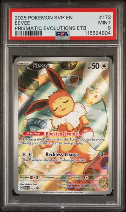 2025 POKEMON SVP EN-SV BLACK STAR PROMO #173 EEVEE PSA 9 - Image 1
