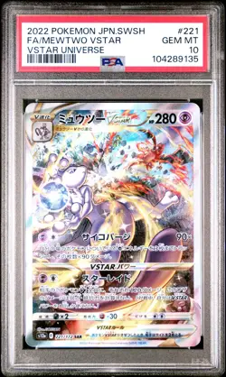 2022 POKEMON JPN SWORD & SHIELD VSTAR UNIVERSE #221 FULL ART/MEWTWO VSTAR PSA 10 - Image 1