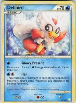 Pokemon Delibird 39/123 HeartGold SoulSilver Uncommon NM - Image 1