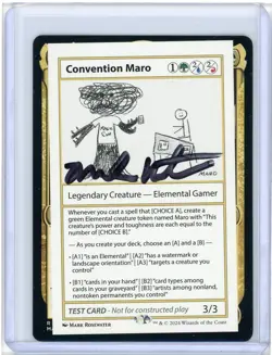 Convention Maro Mystery Booster Test Card Signed By Mark Rosewater MTG - Image 1