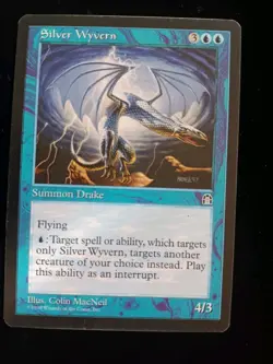 Magic the Gathering MTG Silver Wyvern Stronghold 1998 Blue Rare English LP - Image 1