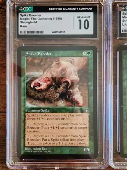 2x MTG ⭐CGC 10 GEM MINT!⭐ ⭐Spike Breeder & Spike Feeder⭐ Stronghold ⭐ 1998 Magic - Image 3