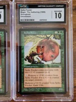 2x MTG ⭐CGC 10 GEM MINT!⭐ ⭐Spike Breeder & Spike Feeder⭐ Stronghold ⭐ 1998 Magic - Image 4