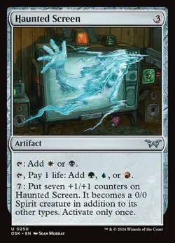 1x Haunted Screen NM Eng MTG - Duskmourn: House of Horror - Image 1