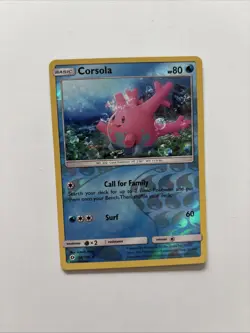 Corsola 36/149 Rev Reverse Holo Sun & Moon Base SM Pokemon NM - Image 1