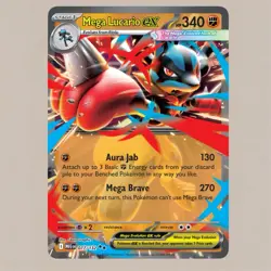 Mega Lucario ex - 077/132 ME01: Mega Evolution NM Pokemon Fast Shipping - Image 1