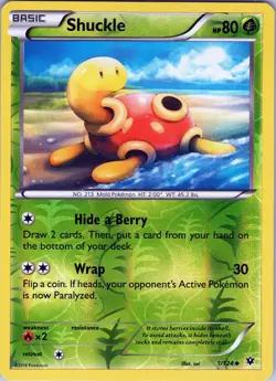 Shuckle 1/124 Uncommon - Pokemon TCG XY: Fates Collide - Reverse Holo (NM) - Image 1