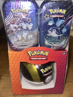 Pokemon Paldean Fates 2x Mini Tins + GREATBALL Tin - Factory Sealed (LOT OF 3*) - Image 3