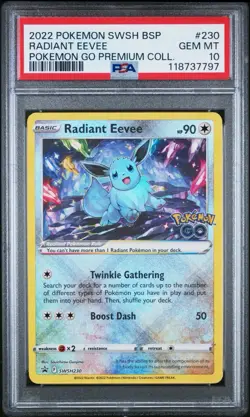 PSA 10 RADIANT EEVEE #230 BLACK STAR PROMO 2022 POKEMON SWSH SWORD & SHEILD - Image 3
