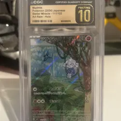 CGC 10 Pristine Meditite 111/102 AR Art Rare Stellar Miracle sv7 Pokemon Card - Image 2