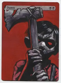 Damn MTG Altered art MAGIC Hand Painted Card Commander - Image 1