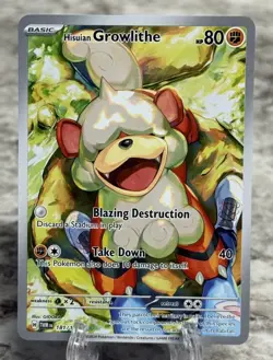 Pokemon TCG Twilight Masquerade Hisuian Growlithe Illustration Card 181/167 - Image 1