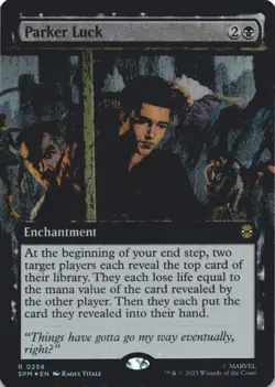 MTG Parker Luck (Extended Art) Foil NM Marvel's Spider-Man Magic 258 - Image 1