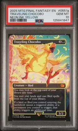 PSA 10 Magic the Gathering Traveling Chocobo Neon Ink Yellow 551a Final Fantasy - Image 1