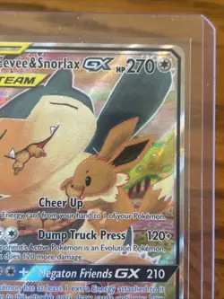 Pokemon TCG Eevee & Snorlax Tag Team GX SM169 Black Star Promo Sun & Moon LP - Image 2