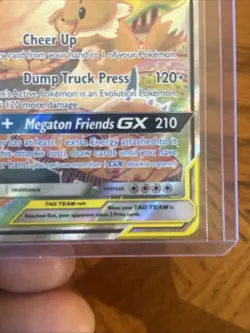 Pokemon TCG Eevee & Snorlax Tag Team GX SM169 Black Star Promo Sun & Moon LP - Image 4