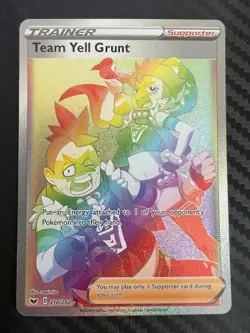 Pokemon TCG Team Yell Grunt SWSH Base Set Full Art Secret Rare 210/202 NM - Image 1