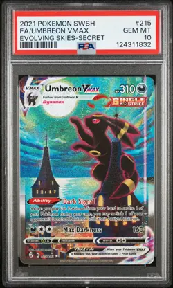 2021 POKEMON SWORD & SHIELD EVOLVING SKIES SECRET FULL ART/UMBREON VMAX PSA 10 - Image 1