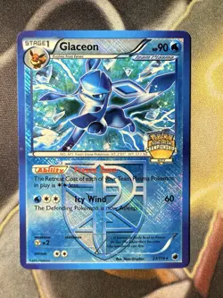 Pokemon TCG Glaceon 23/116 City Championship Promo Plasma Freeze Crosshatch Holo - Image 1