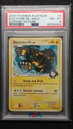 ELECTIVIRE FB LV.50 4/147 PSA 8 2009 POKEMON PLATINUM - HOLO - SUPREME VICTORS - Image 1