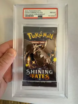 2021 Pokemon - Sword & Shield Shining Fates Sealed Pack Corviknight PSA 8 NM-MT! - Image 2