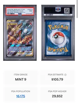 Pokemon TCG Moltres Zapdos Articuno GX SM210 Stained Glass Promos Holo Psa 9 - Image 1
