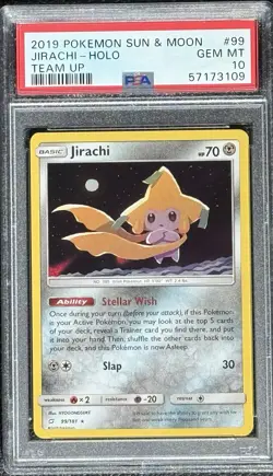 PSA 10 - 2019 Pokemon Sun & Moon Team Up Jirachi Holo #99 - Image 1