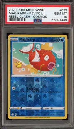 Pokemon Magikarp Rebel Clash Cosmos Reverse Holo #039 PSA 10 Gem Mint - Image 1