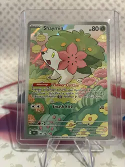 Pokemon TCG Shaymin Holo Card Illustration Rare, 185/182, Destined Rivals Series - Image 1