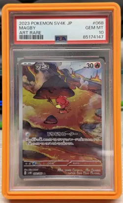 PSA 10 Magby 068 Pokemon SV4K Ancient Roar Japanese 2023 Art Rare - Image 1