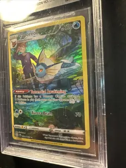 2022 POKEMON S&S BRILLIANT STARS TG02 FULL ART VAPOREON Beckett BGS 8 NM-MT - Image 3