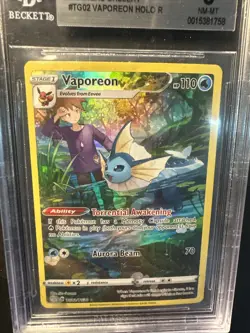 2022 POKEMON S&S BRILLIANT STARS TG02 FULL ART VAPOREON Beckett BGS 8 NM-MT - Image 5