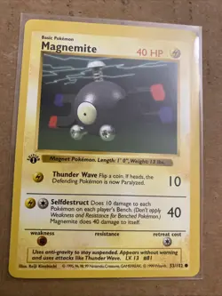 Pokemon TCG Magnemite Base Set 53/102 1st Edition Never Played Near Mint - Image 1