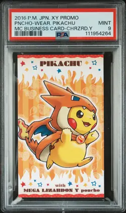 2016 POKEMON JPN XY PROMO PONCHO-WEARING PIKACHU PSA 9 - Image 1