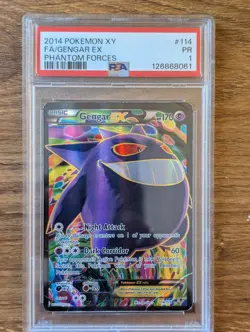 2014 Pokemon XY Phantom Forces PSA 1 Gengar EX #114 Full Art FA Poor PR - Image 1