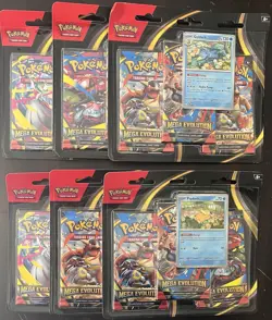 Pokemon TCG Mega Evolution Sealed 3-Pack Blisters Lot Of 6 Golduck Psyduck - Image 1