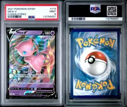 2021 Pokemon Sword & Shield - Fusion Strike Mew V #113 PSA 9 Mint - Image 3