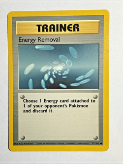 Base Set - NM - ENERGY REMOVAL 92/102 Pokemon Vintage WOTC English (US Seller) - Image 1