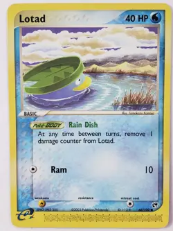 Lotad 66/100 LP - EX Sandstorm Pokemon Card - Tomokazu Komiya Art - Image 1