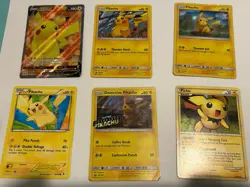 Lot Of Damaged Pikachu Cards - Promos, Holos Pokemon Plus Prismatic Pika - Image 1
