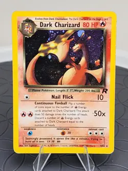 Dark Charizard Pokemon Card Holo Rare Team Rocket Set 4/82 Excellent Condition - Image 2