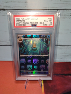 PSA 10 Omanyte Master Ball Reverse Holo 138/165 151 Pokemon Card Japanese - Image 1