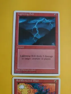 Red Elemental Blast -4th ed & Lighning Bolt 4th ed Magic the Gathering 2 Card. - Image 3