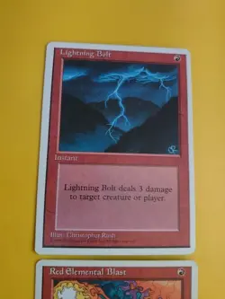 Red Elemental Blast -4th ed & Lighning Bolt 4th ed Magic the Gathering 2 Card. - Image 4