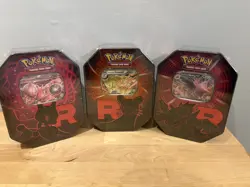 Pokemon TCG: Team Rocket Tin Destined Rivals - Set of 3 - Brand New & Sealed ✅ - Image 1