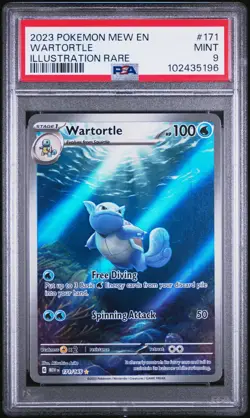 2023 POKEMON MEW EN-151 ILLUSTRATION RARE #171 WARTORTLE PSA 9 - Image 1