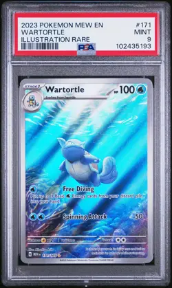 2023 POKEMON MEW EN-151 ILLUSTRATION RARE #171 WARTORTLE PSA 9 - Image 1