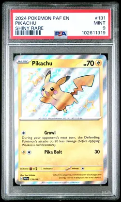 2024 POKEMON PAF EN-PALDEAN FATES SHINY RARE #131 PIKACHU PSA 9 - Image 1