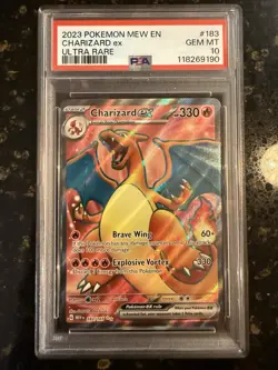 2023 POKEMON MEW EN-SCARLET & VIOLET 151 #183/165 CHARIZARD EX ULTRA RARE PSA 10 - Image 1