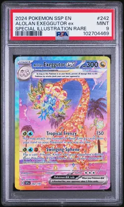 2024 POKEMON SSP EN-SURGING SPARKS #242 ALOLAN EXEGGUTOR EX PSA 9 - Image 1